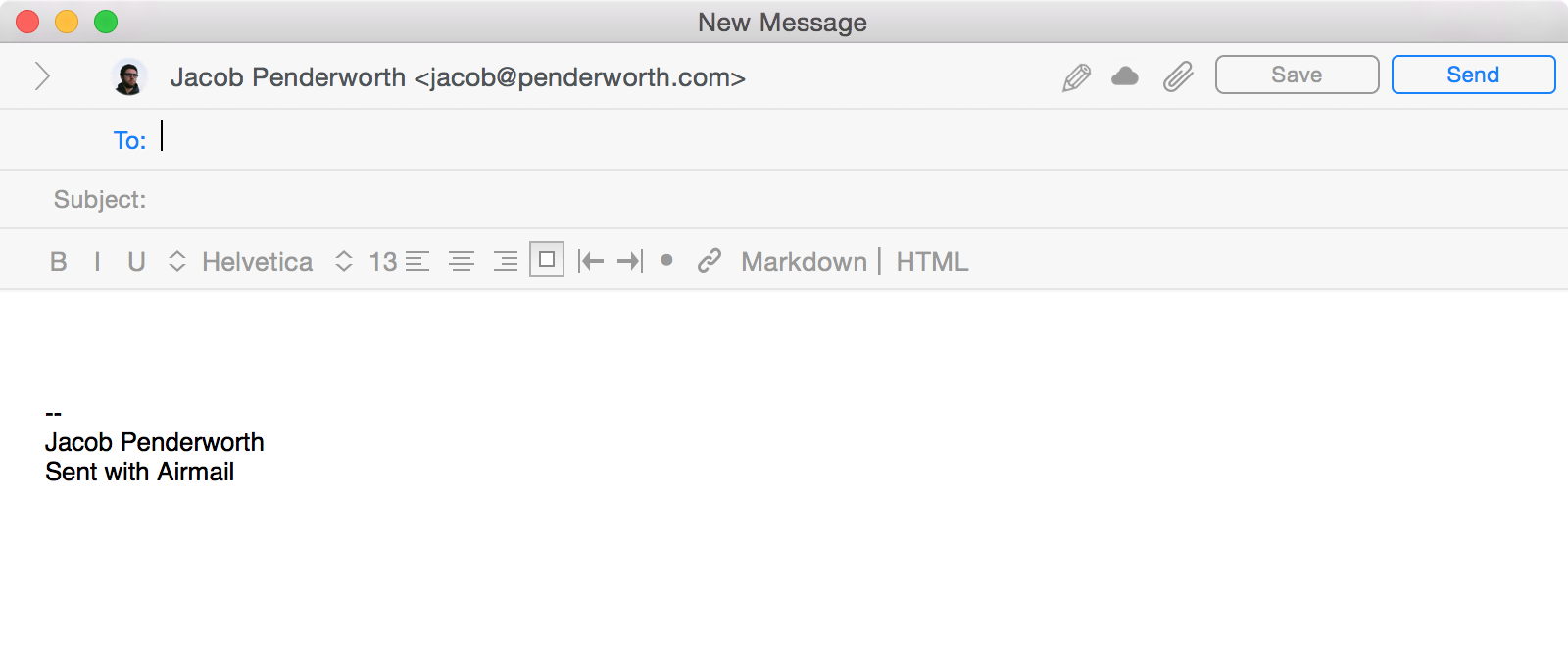 font size compose airmail for mac